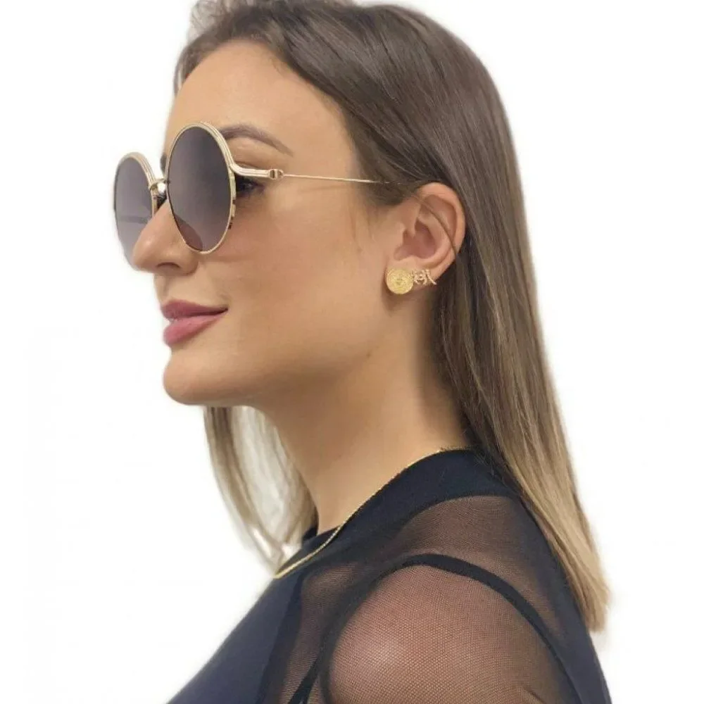 NEW Dior EVERDIOR R1U B0D1 Gold Gradient Bordeaux Unisex Metal Round Sunglasses
